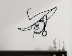 Hand Drawn one line Woman Art Portrait Laser cut Wall Decor SVG plan Digital Download |#U206|