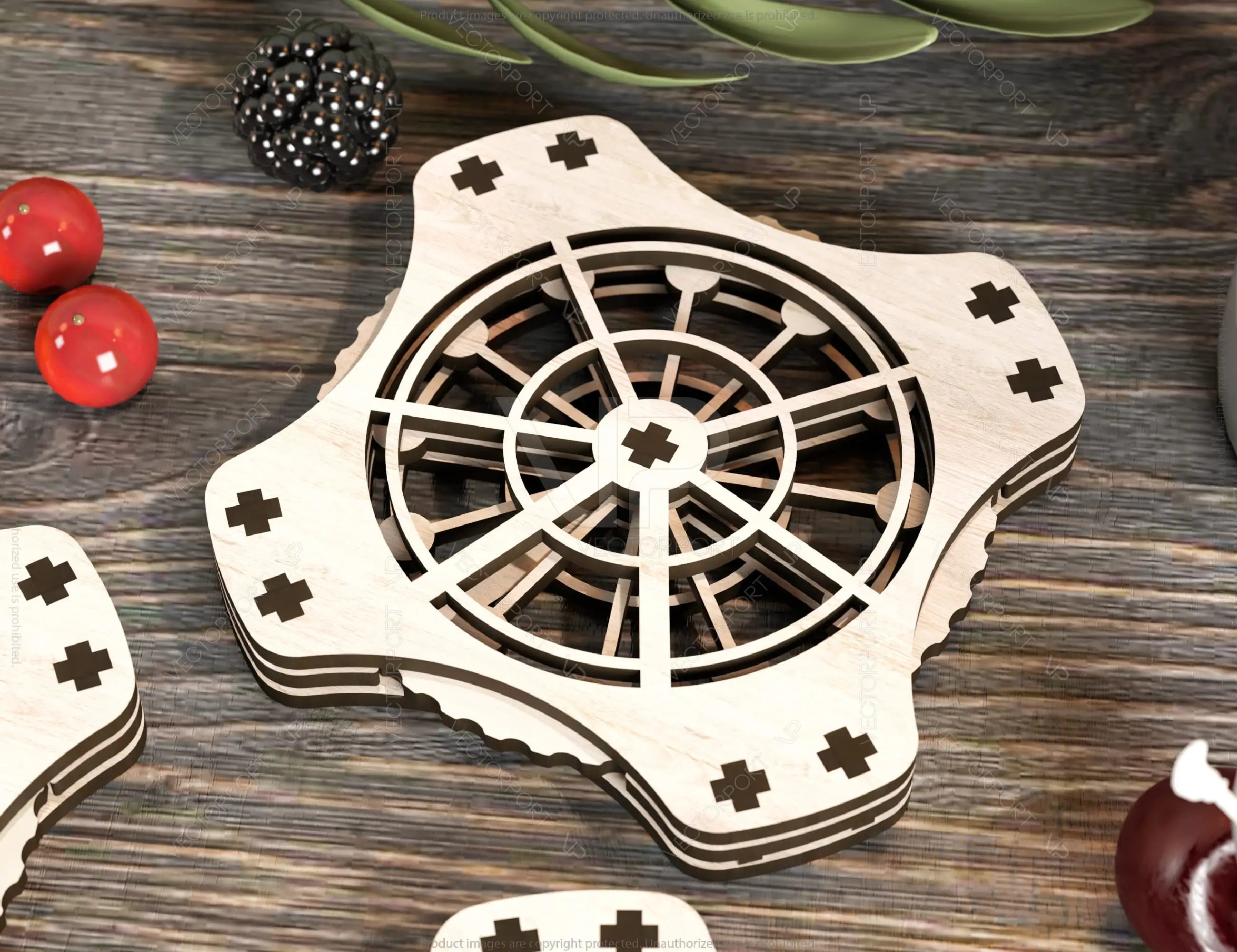 Coaster Mechanical Laser Cut Plane Car Carousel Tea Coffee Cup Mat Pad Placemat Tableware Digital Download |#206|