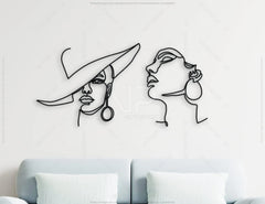 Hand Drawn one line Woman Art Portrait Laser cut Wall Decor SVG plan Digital Download |#U206|