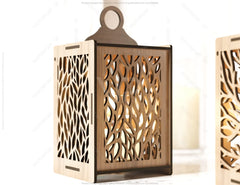 Wooden Hanging Decoration Lantern Laser Cut Night Light Lampshade Table Candle Holder SVG |#U209|