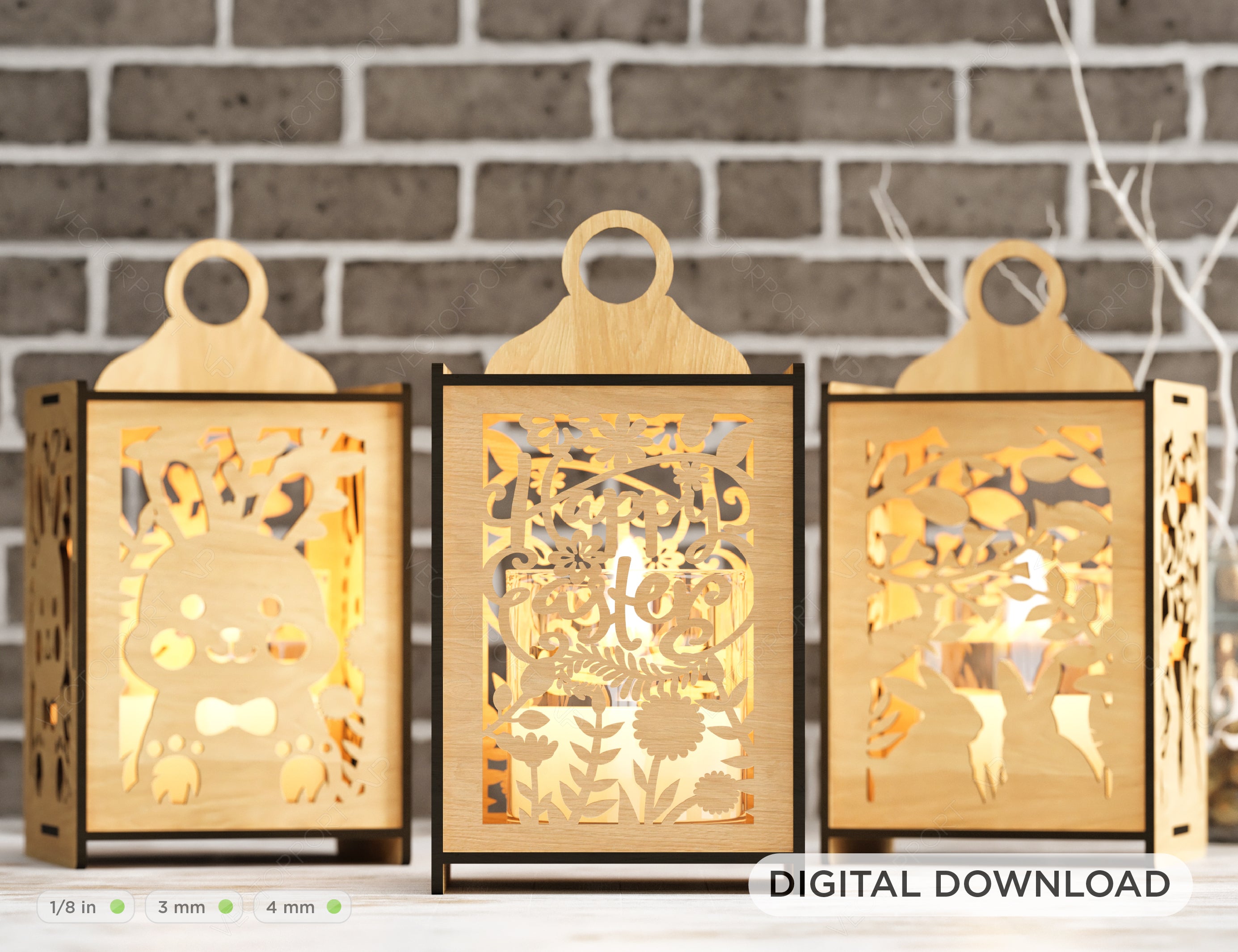 Easter Lamp Candle Holder Ornaments Light Bunny Opener Lantern Decoration Table Digital Download |#U210|