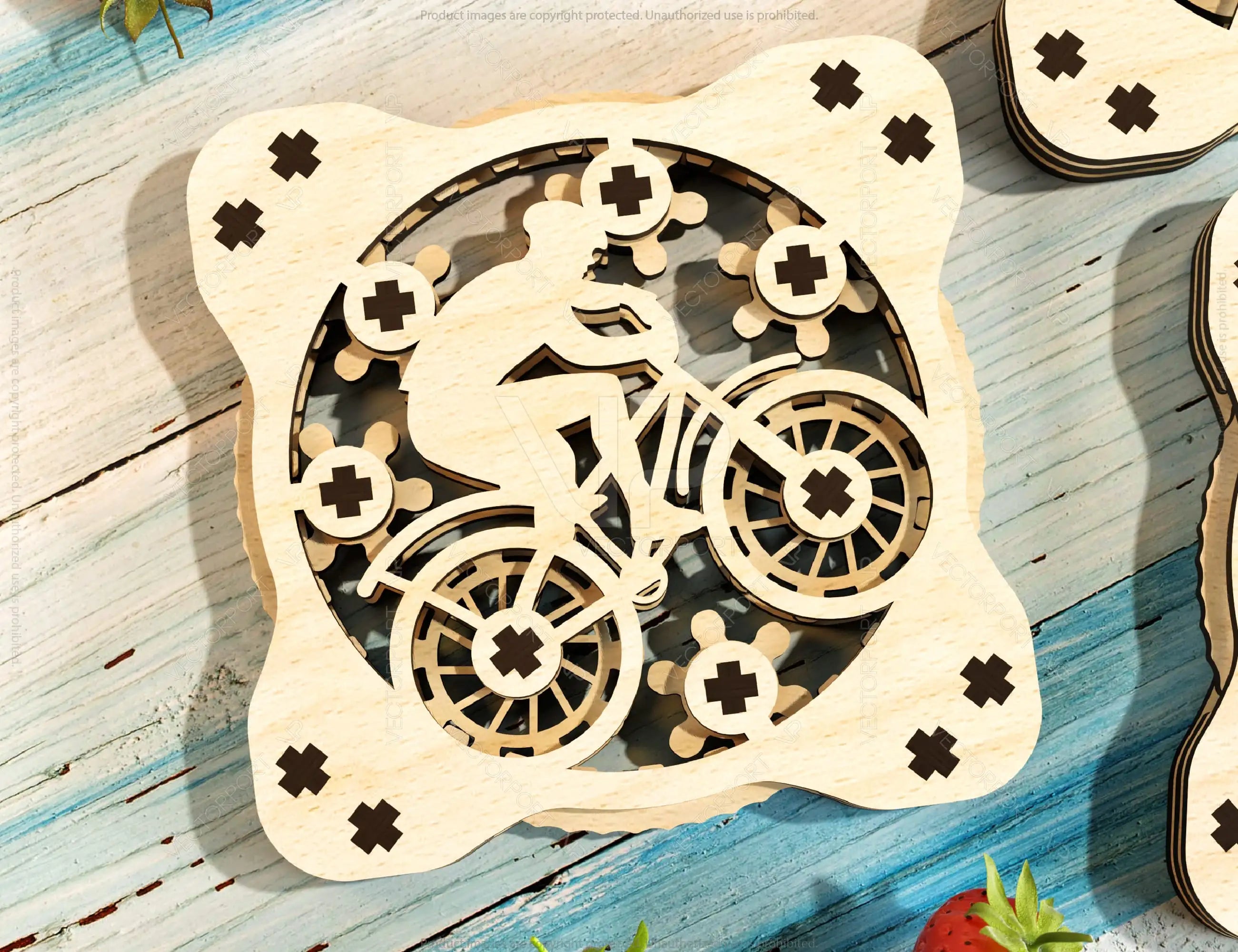 Coaster Mechanical Laser Bike Tractor Fan Theme Shape Tea Coffee Cup Mat Pad Placemat Tableware Digital Download |#214|