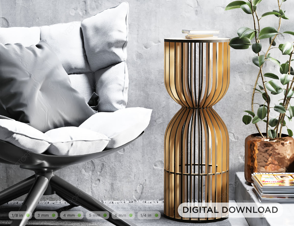 Elegant Modern Laser Cut Cylinder Coffee Table  Digital Download |#U215|