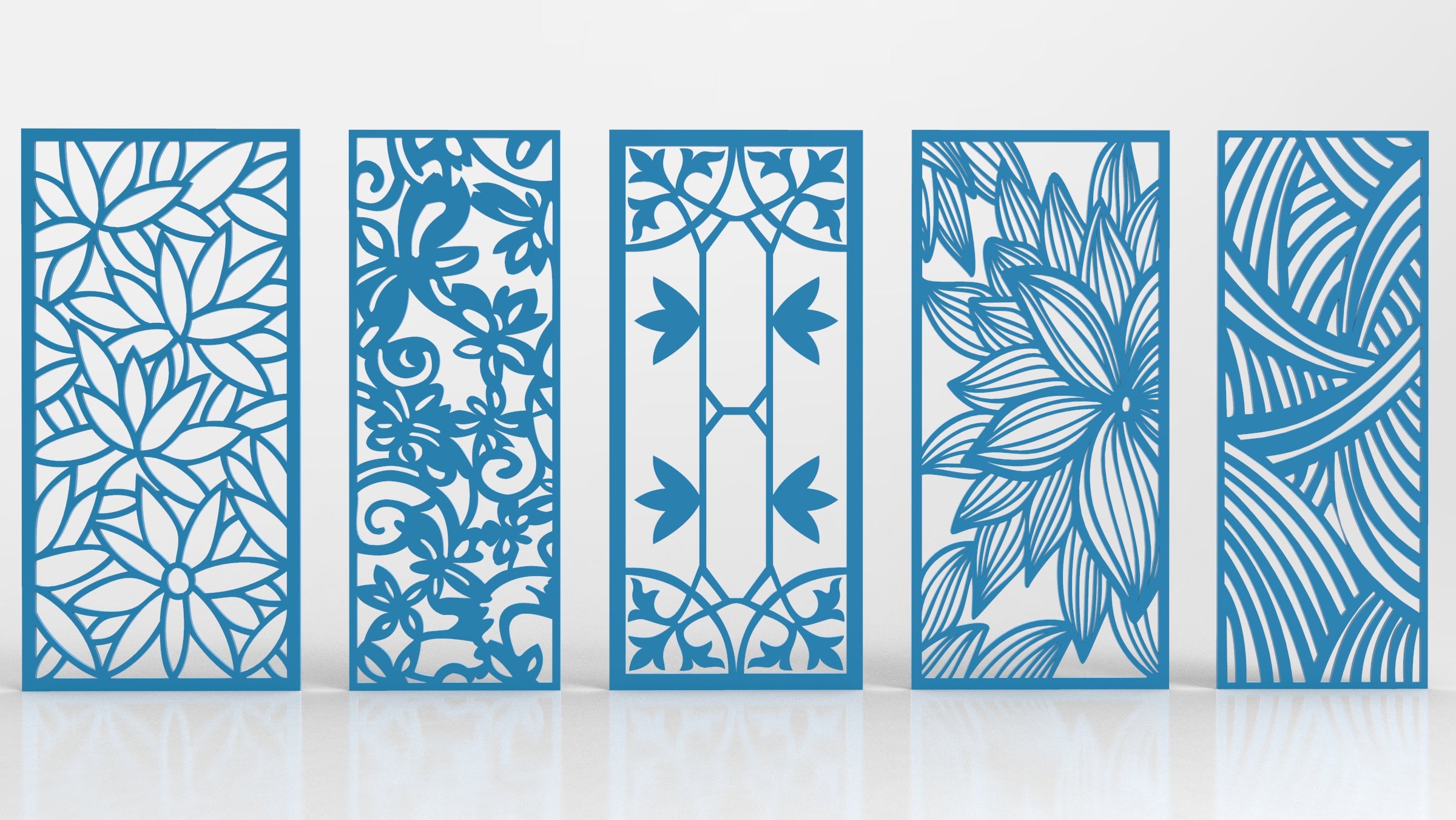 Ornaments for decorative partitions panel screen CNC Laser Cutting File | SVG, DXF, AI |#C022|
