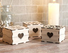 Ring Box Heart Pattern Decorative Wooden Gift box laser cut Jeweler case Wedding Birthday Valentine Gift Box Digital Download |#U221|