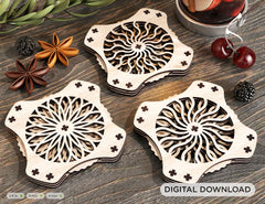 Mechanical Laser Cut Coaster Tea Coffee Cup Mat Pad Placemat Tableware Digital Download |#U222|