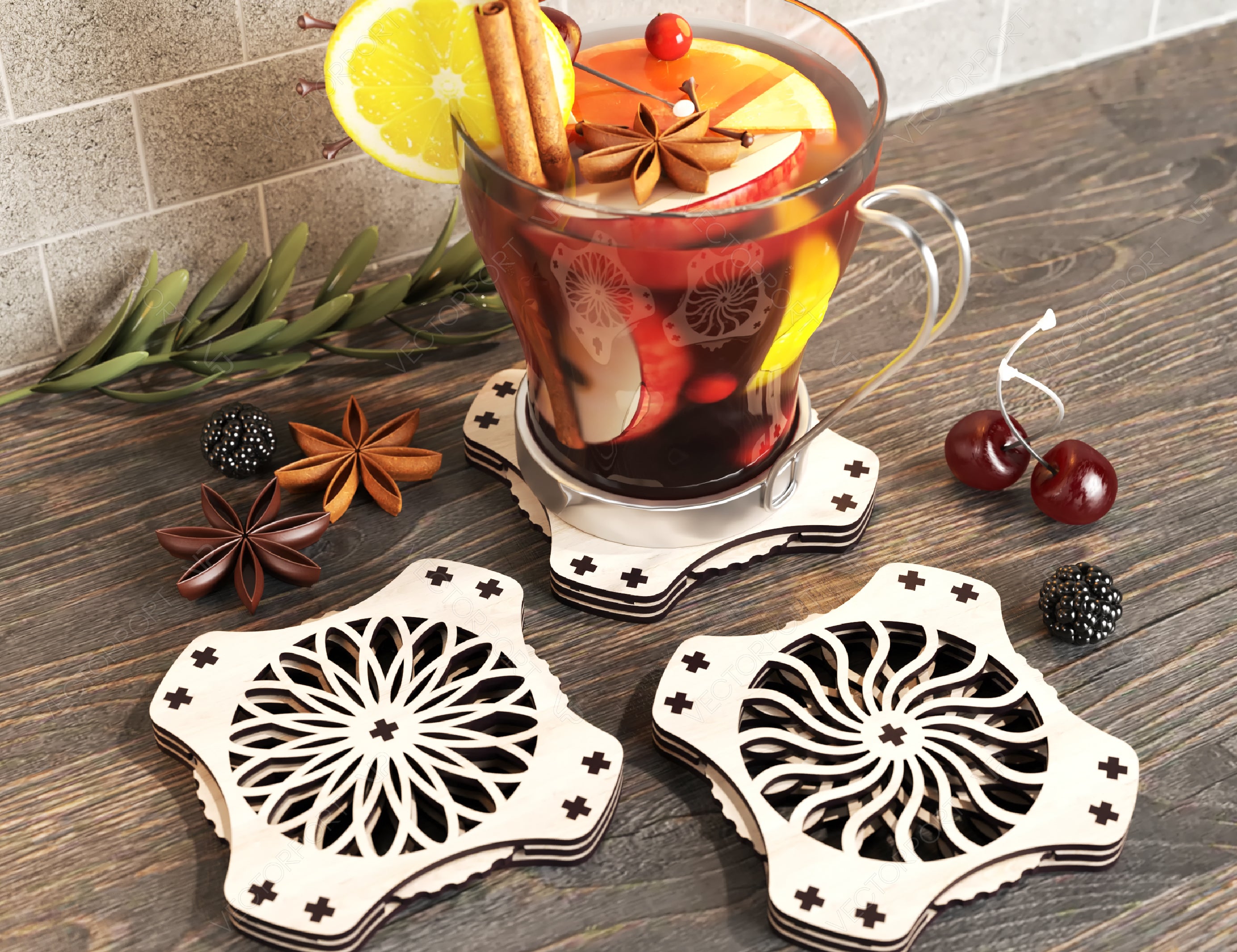 Mechanical Laser Cut Coaster Tea Coffee Cup Mat Pad Placemat Tableware Digital Download |#U222|