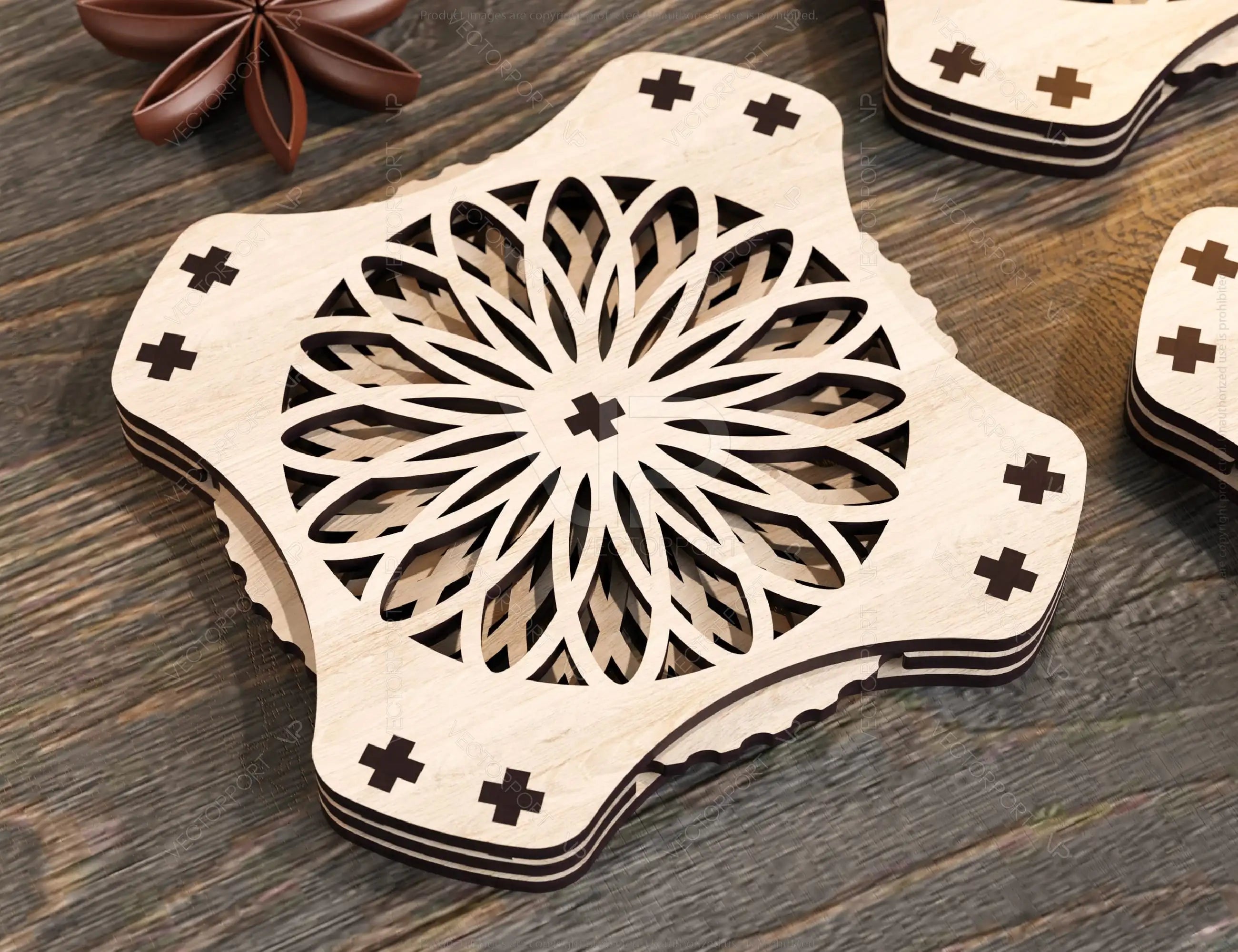 Mechanical Laser Cut Coaster Tea Coffee Cup Mat Pad Placemat Tableware Digital Download |#U222|