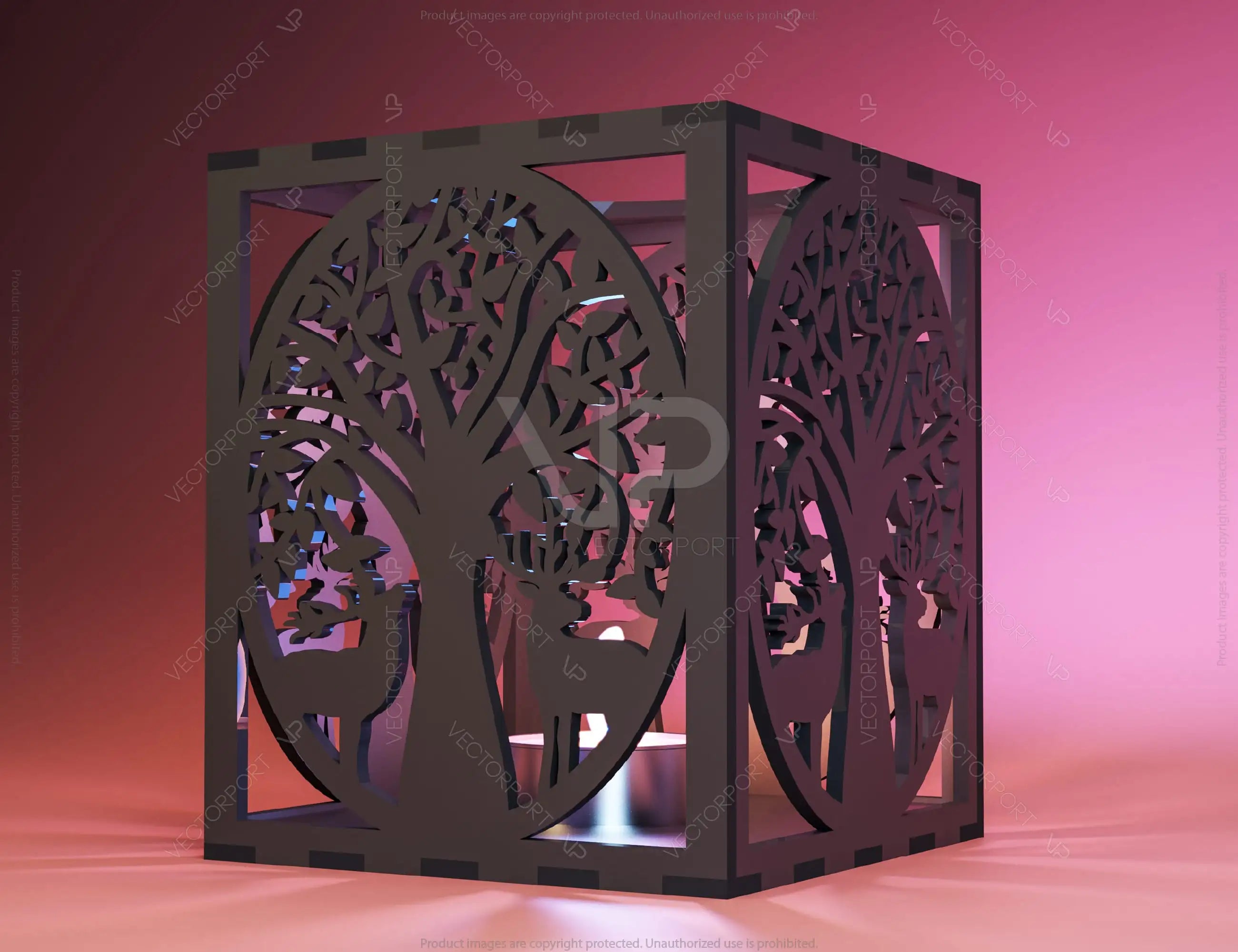 Candle Holder Laser Cut plywood Tea light Forest Theme with Deer Lantern Votive Gift  Wooden Lantern Digital Download SVG |#222|
