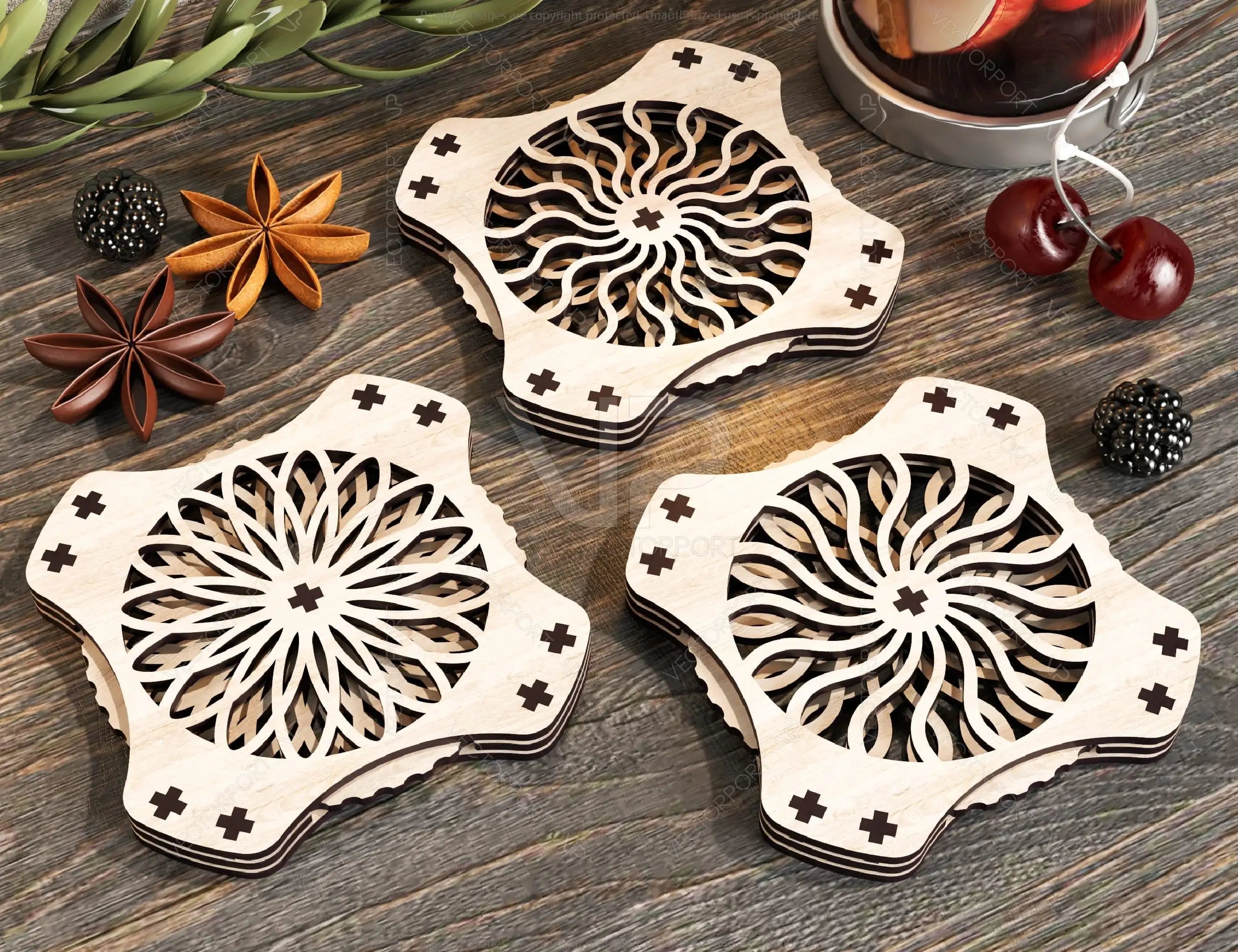 Mechanical Laser Cut Coaster Tea Coffee Cup Mat Pad Placemat Tableware Digital Download |#U222|