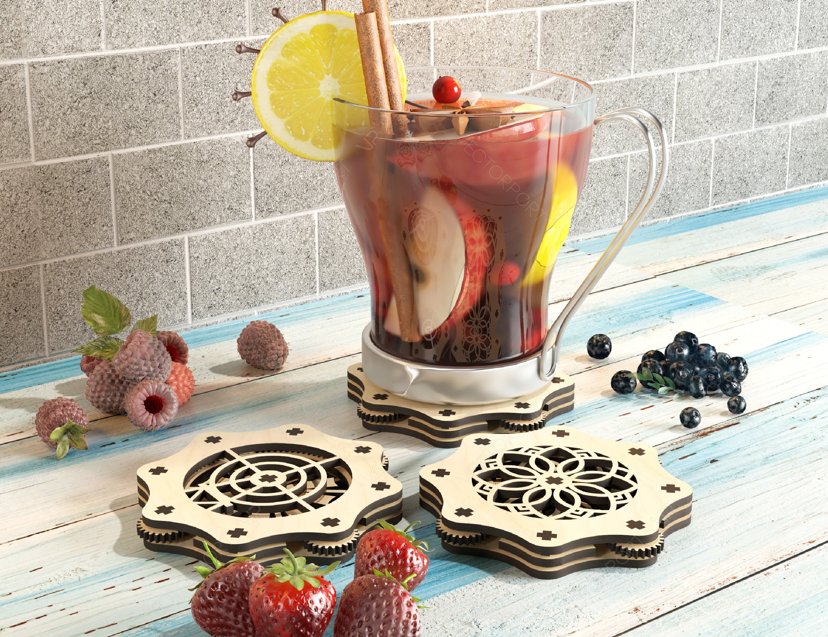 Coaster Mechanical Laser Cut Windmill Theme Shape Tea Coffee Cup Mat Pad Placemat Tableware Digital Download |#223|