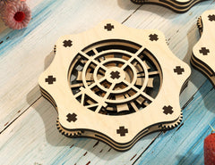 Coaster Mechanical Laser Cut Windmill Theme Shape Tea Coffee Cup Mat Pad Placemat Tableware Digital Download |#223|