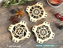 Mechanical Gear Laser Cut Coaster Tea Coffee Cup Mat Pad Placemat Tableware Digital Download |#U228|