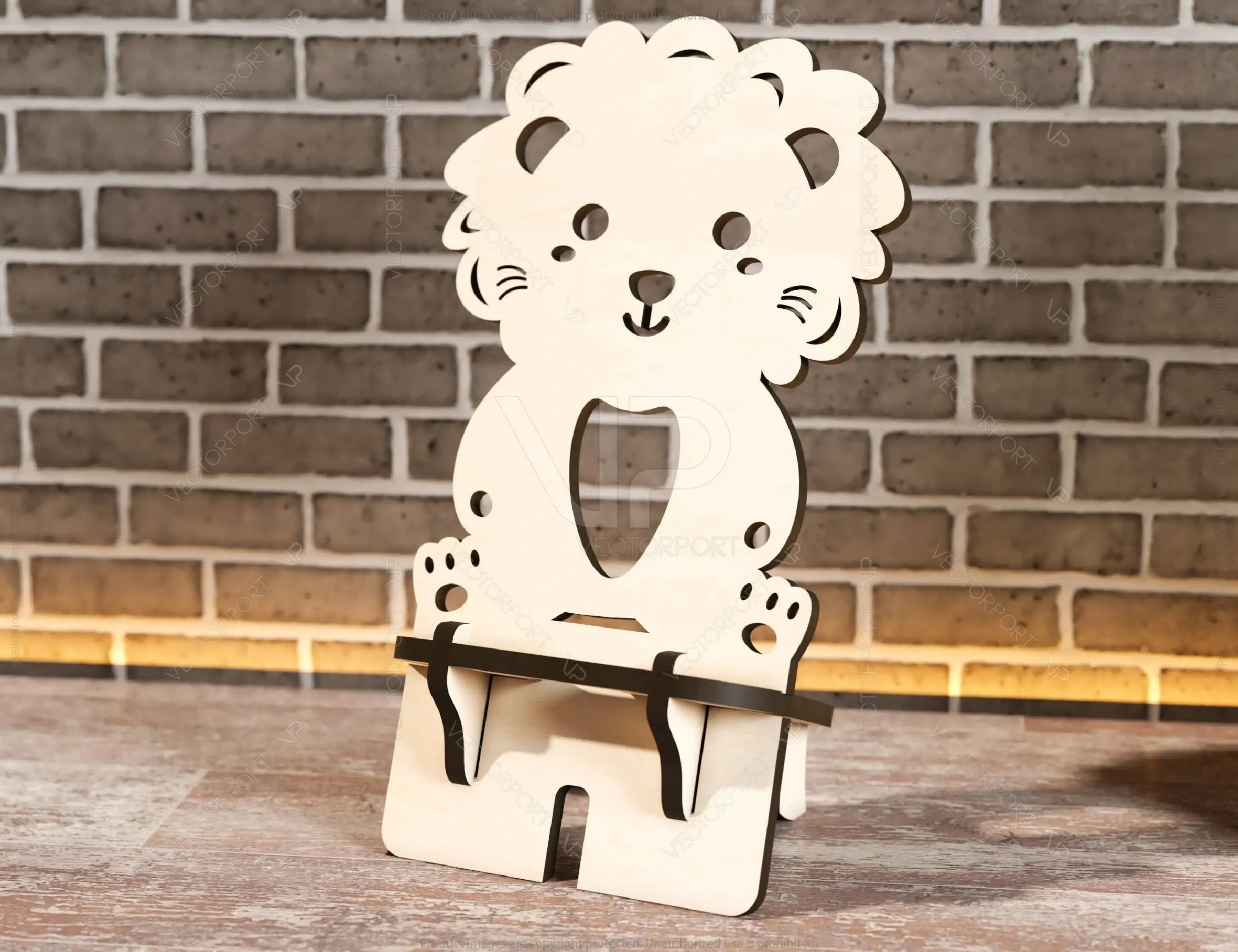 Phone Stand Cute Elephant, Lion & Bear Laser Cut Mobile Stand Cell Phone Holder Digital Download SVG |#U229|