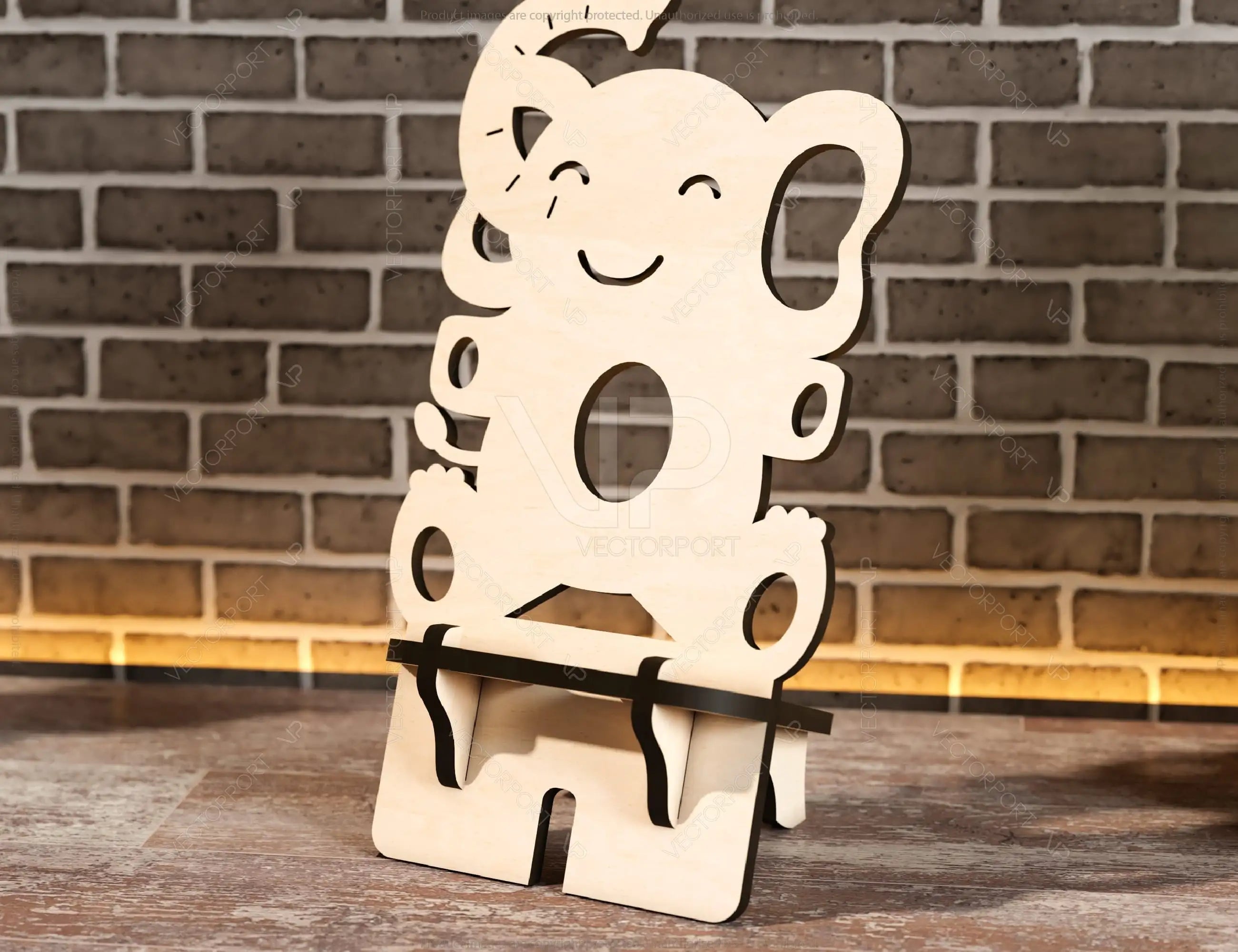 Phone Stand Cute Elephant, Lion & Bear Laser Cut Mobile Stand Cell Phone Holder Digital Download SVG |#U229|