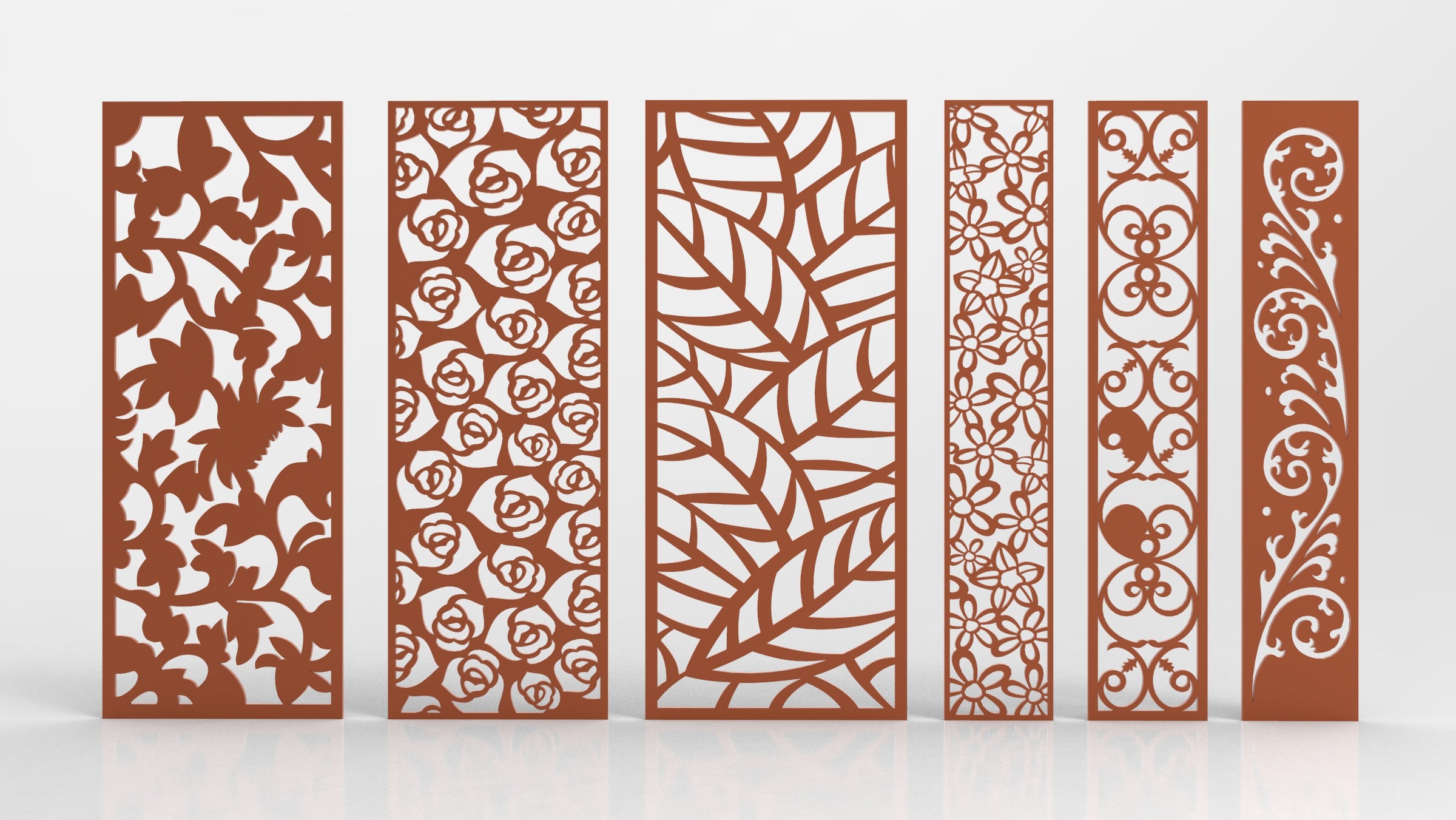 Ornaments for decorative partitions panel screen CNC Laser Cutting File | SVG, DXF, AI |#C023|