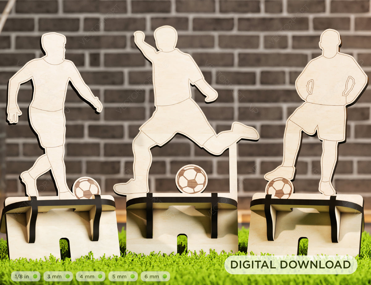 Phone Stand Football Player, Soccer ball Cut Mobile Stand Cell Phone Holder Digital Download SVG |#U230|