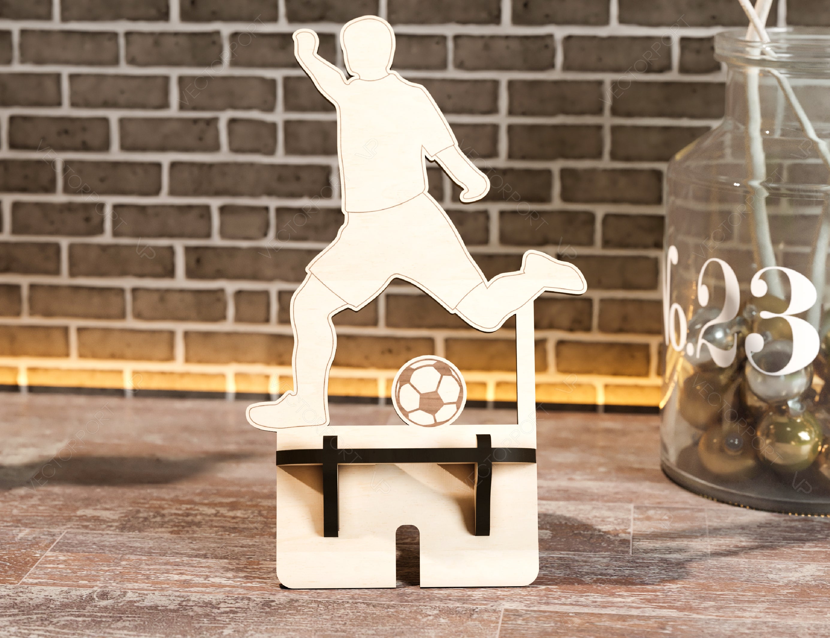 Phone Stand Football Player, Soccer ball Cut Mobile Stand Cell Phone Holder Digital Download SVG |#U230|
