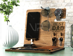 Personalized Fathers Day Gift, Phone Charging Station, Personal Items Table organizer, Wood Docking Station Digital Download |#U233|