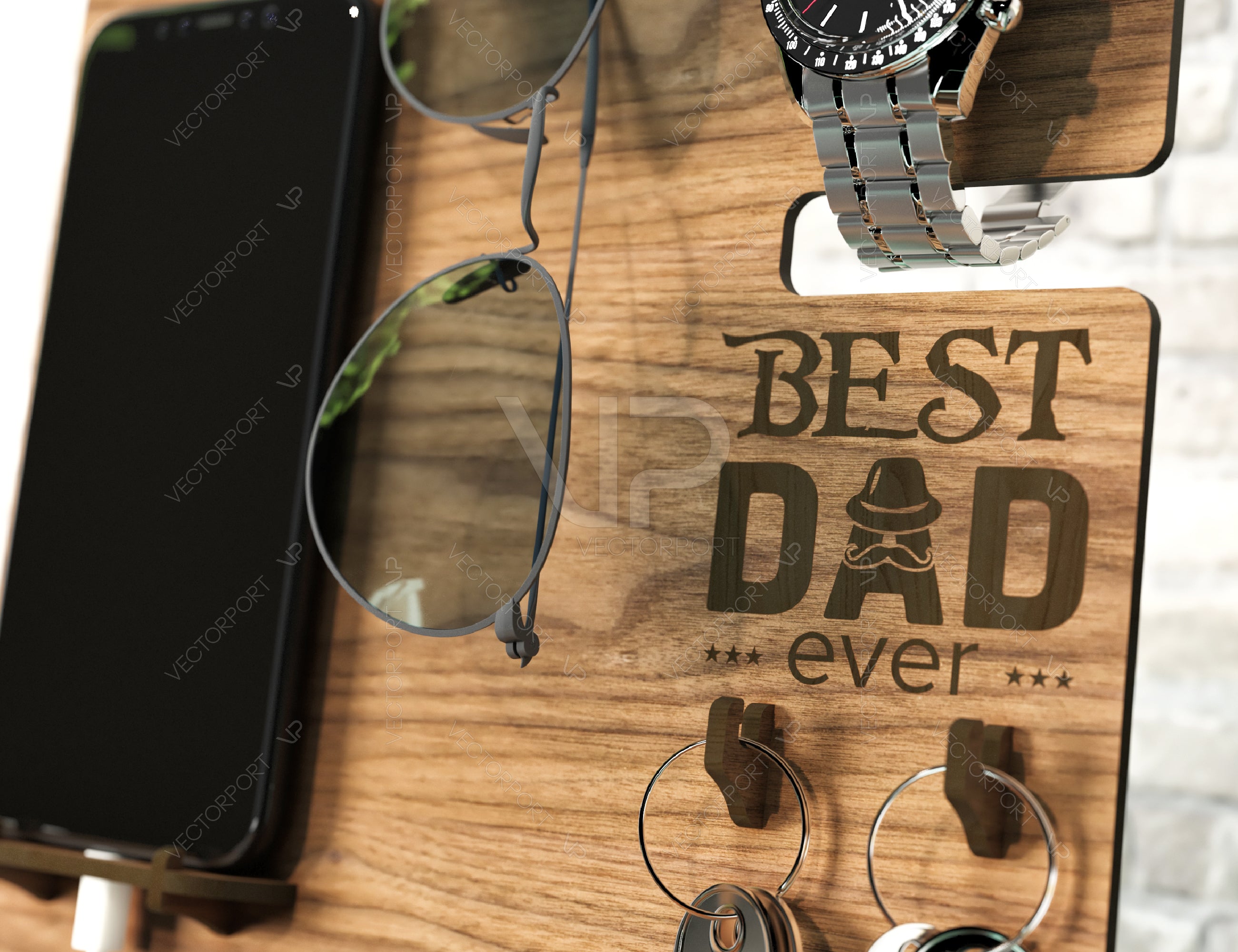 Personalized Fathers Day Gift, Phone Charging Station, Personal Items Table organizer, Wood Docking Station Digital Download |#U233|