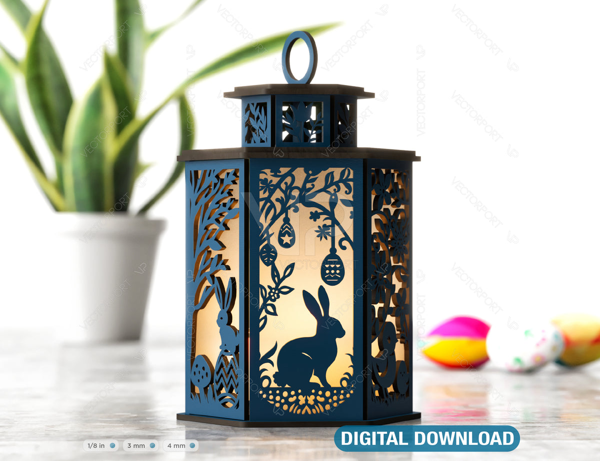Easter Lamp Candle Holder Ornaments Light Bunny Tealight Lamp Night Light Lantern Digital Download |#238|