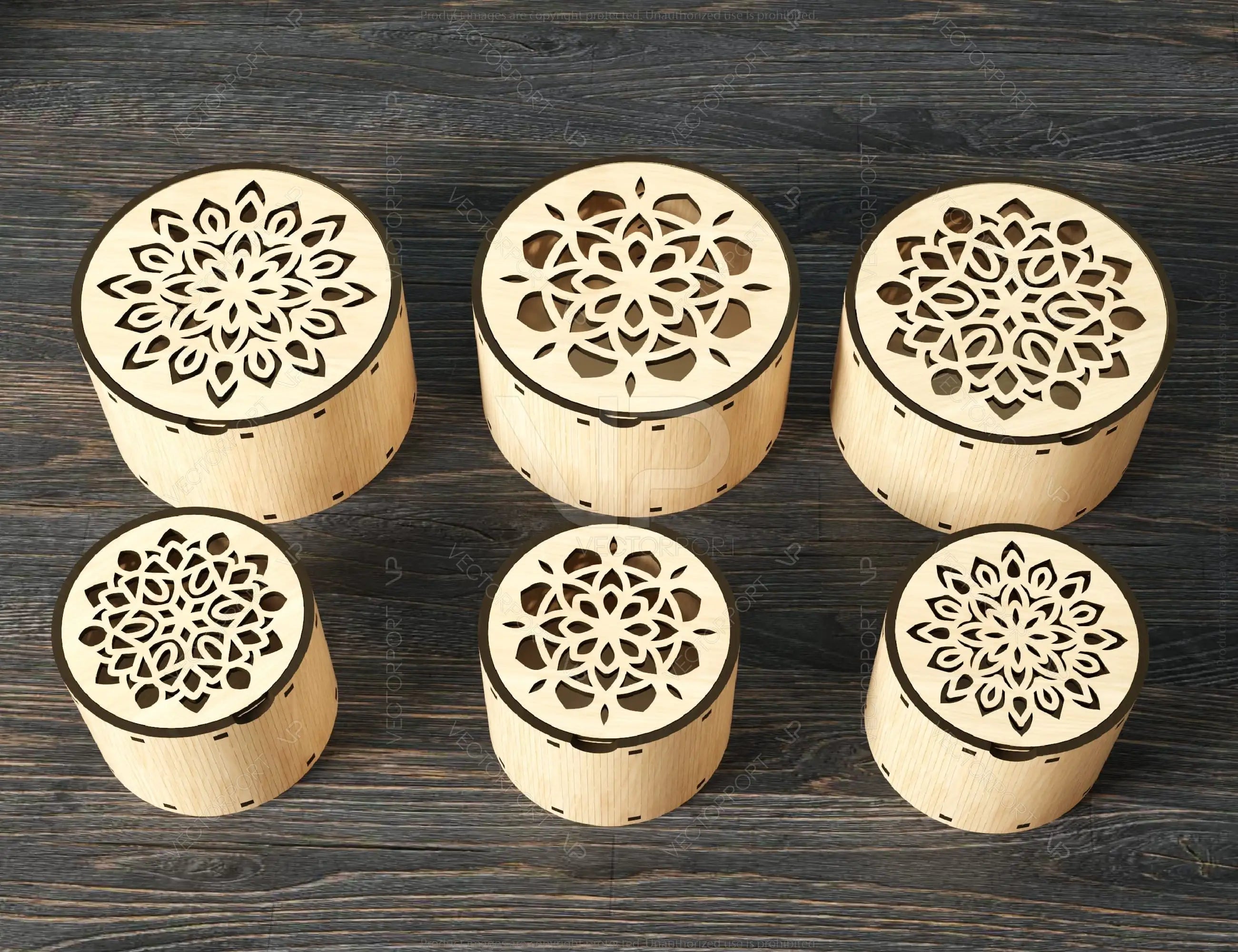 Decorative Round Wooden Gift box laser cut Jeweler Case Wedding Love Digital Download |#U238|