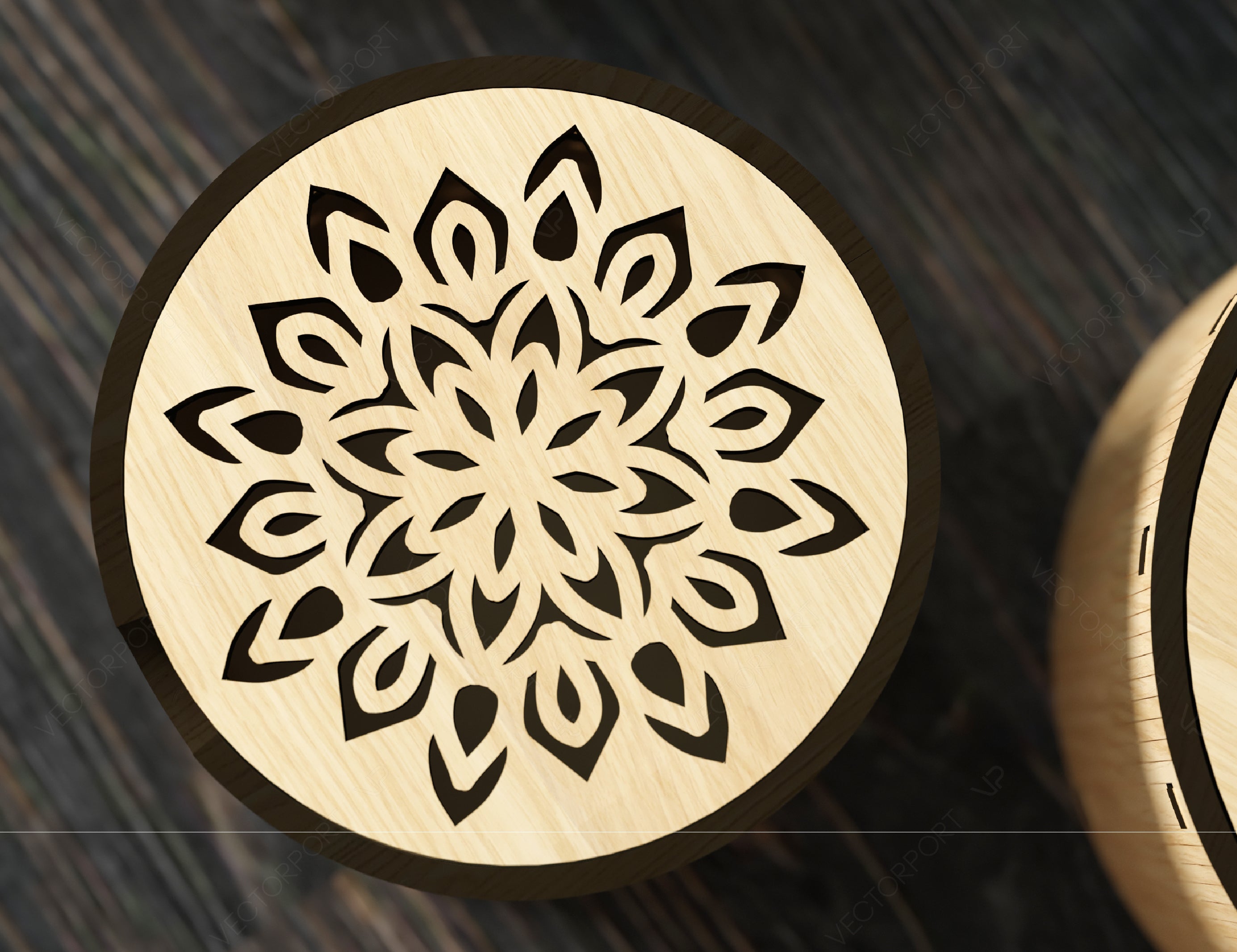 Decorative Round Wooden Gift box laser cut Jeweler Case Wedding Love Digital Download |#U238|