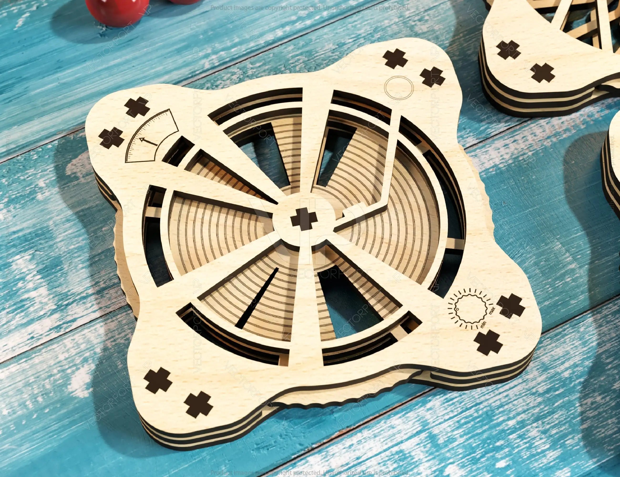 Coaster Mechanical Laser Vintage Cassette Turntable Shape Tea Coffee Cup Mat Pad Placemat Tableware Digital Download |#U239|