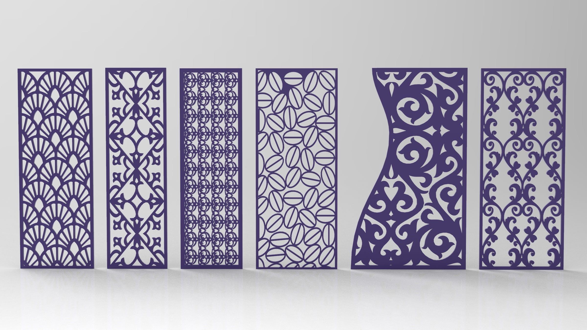 Ornaments for decorative partitions panel screen CNC Laser Cutting File | SVG, DXF, AI |#C024|