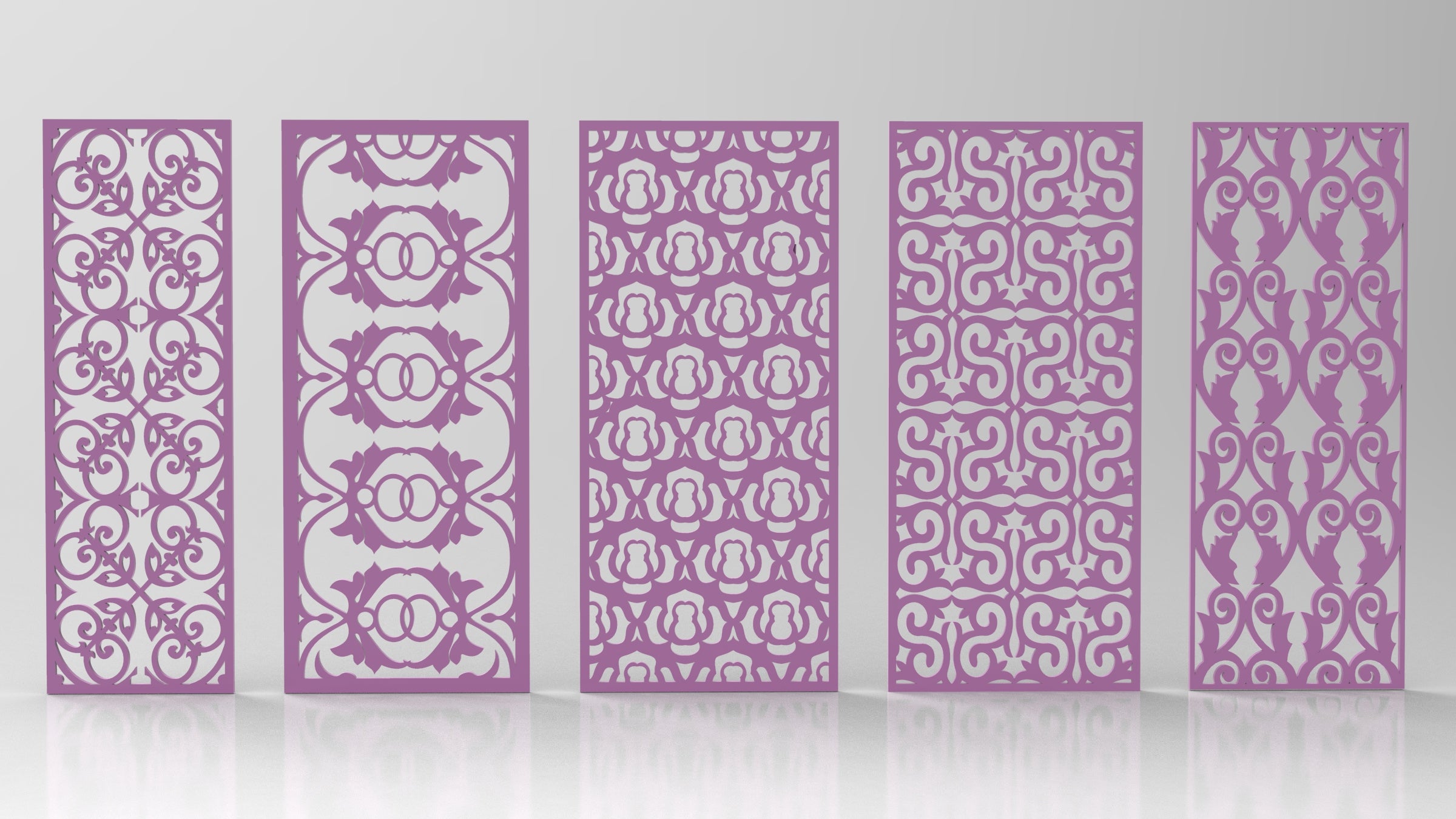 Ornaments for decorative partitions panel screen CNC Laser Cutting File | SVG, DXF, AI |#C024|