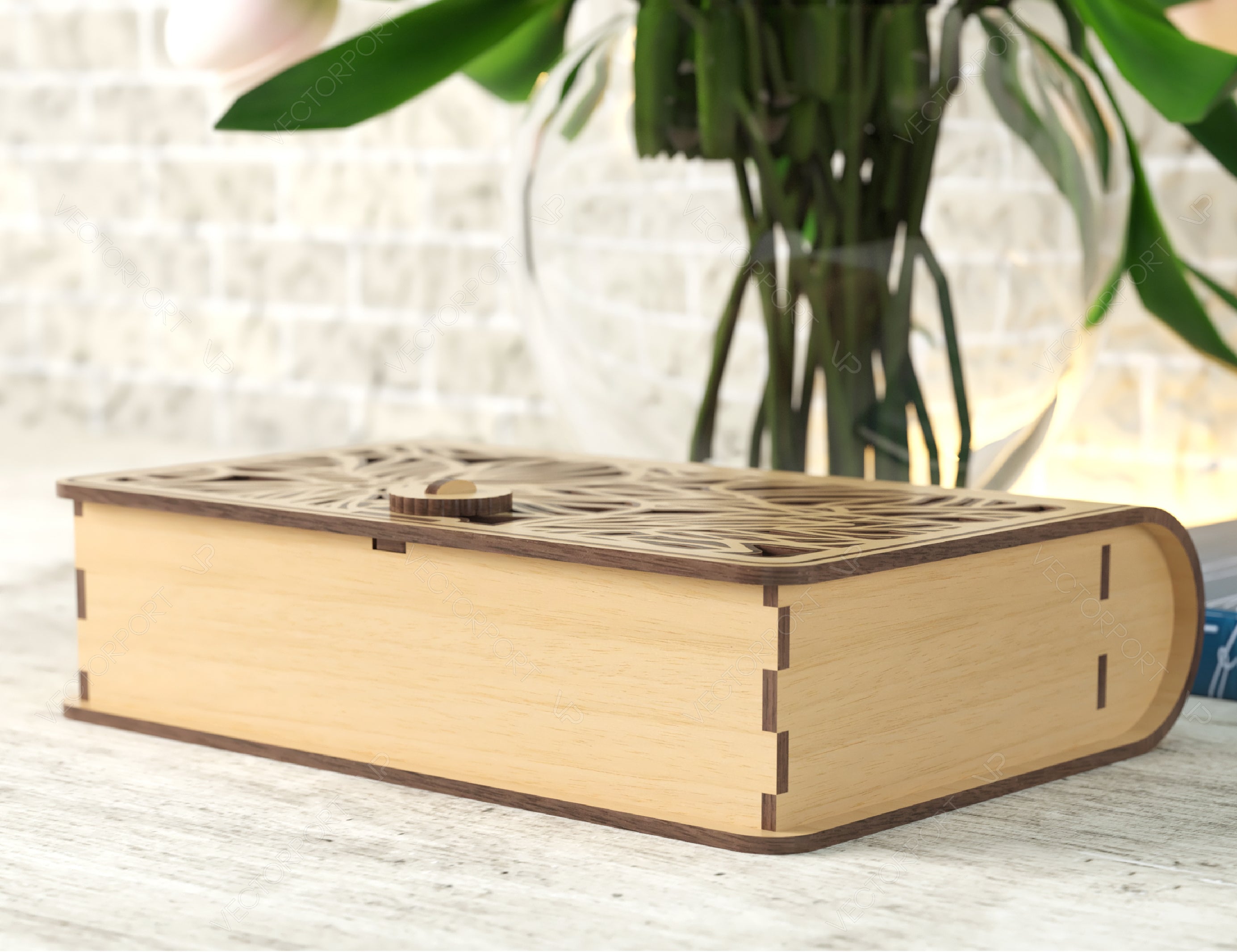 Book Shape Wooden Gift Box with lock Laser cut Card Case Favor Box Wooden Bag Purse Digital Downloads | SVG |#U247|