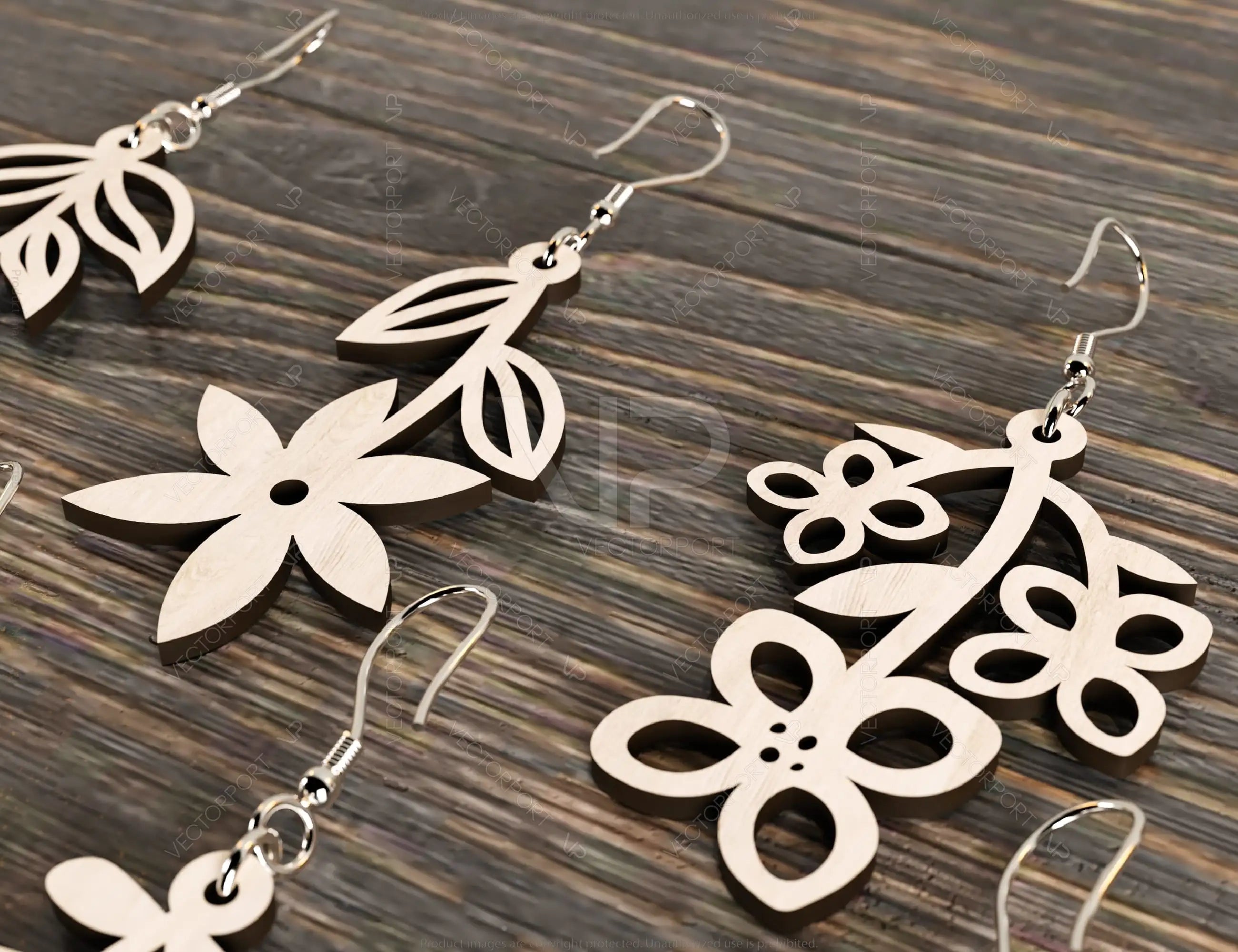 Flowers shape Earring Bundle Svg Jewelry Pendants earring laser cut Cut Files Digital Download |#U249|