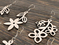 Flowers shape Earring Bundle Svg Jewelry Pendants earring laser cut Cut Files Digital Download |#U249|