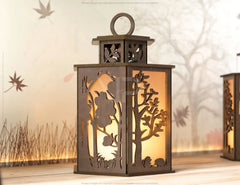 Autumn Forest Scene Lantern Tea light Halloween Theme Forest with Pumpkin Candle Holder Laser Cut Wooden Lamp Digital Download SVG |#U252|