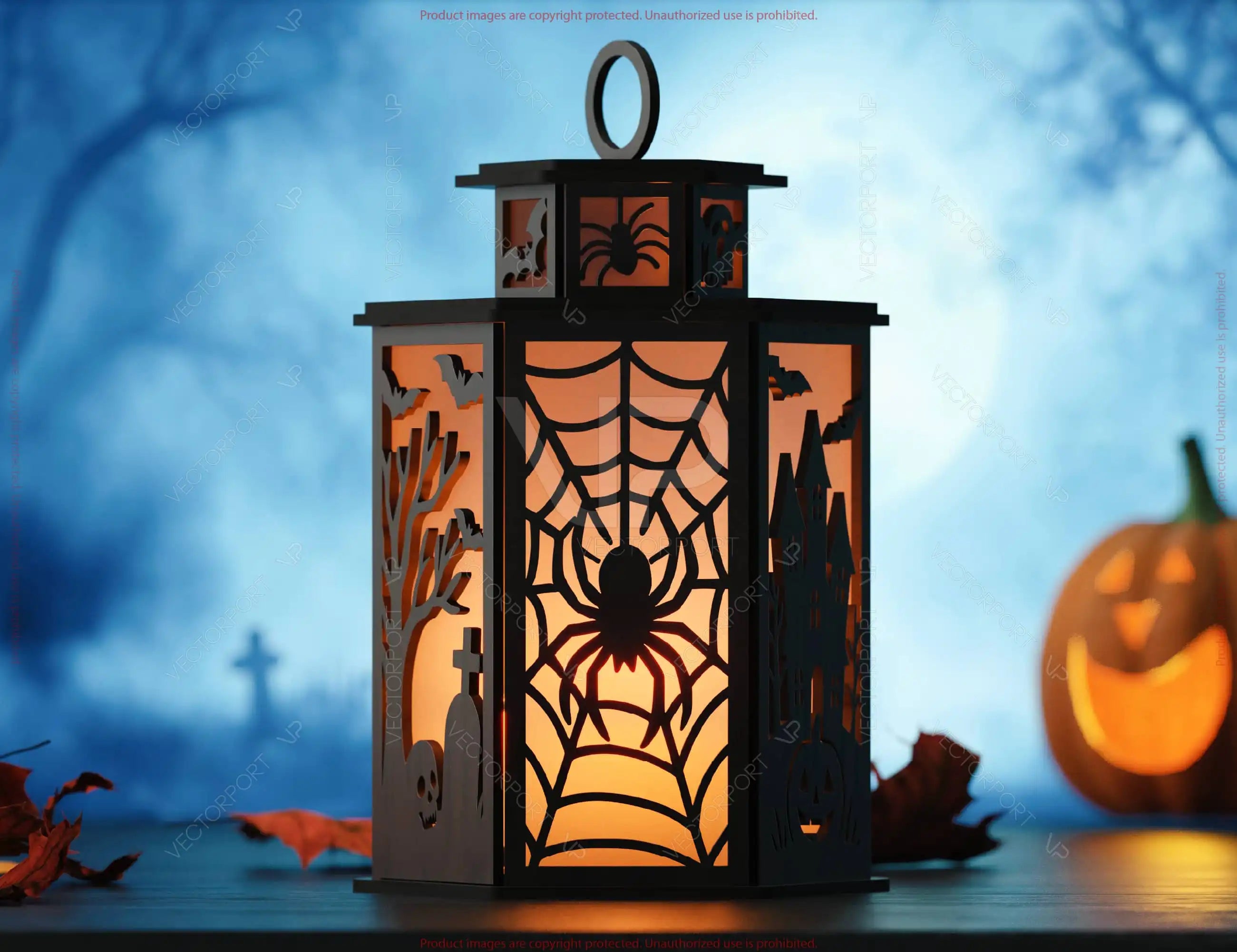 Spooky Halloween Lamp – Ghostly Haunted House Tealight Candle Holder Digital Download |#252|