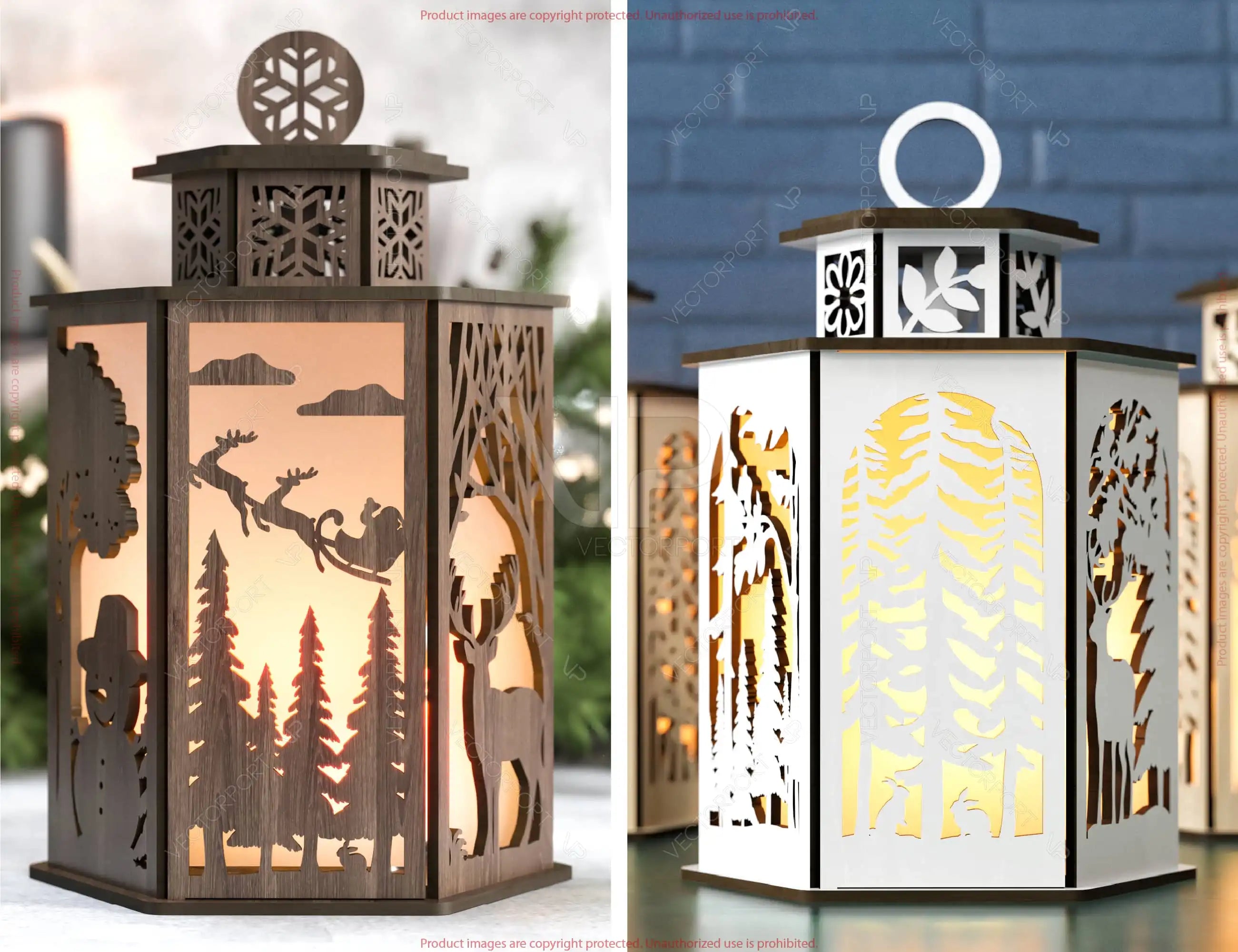 Mega Lantern Bundle | Christmas, Halloween, Nature Tealight Holders | Laser Cutting Digital Download |#254|