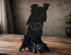 Gothic Bat Wooden Phone Stand | Laser Cut Decorative Desk Phone Holder | Dark Fantasy Wood Design Digital Download |#259|