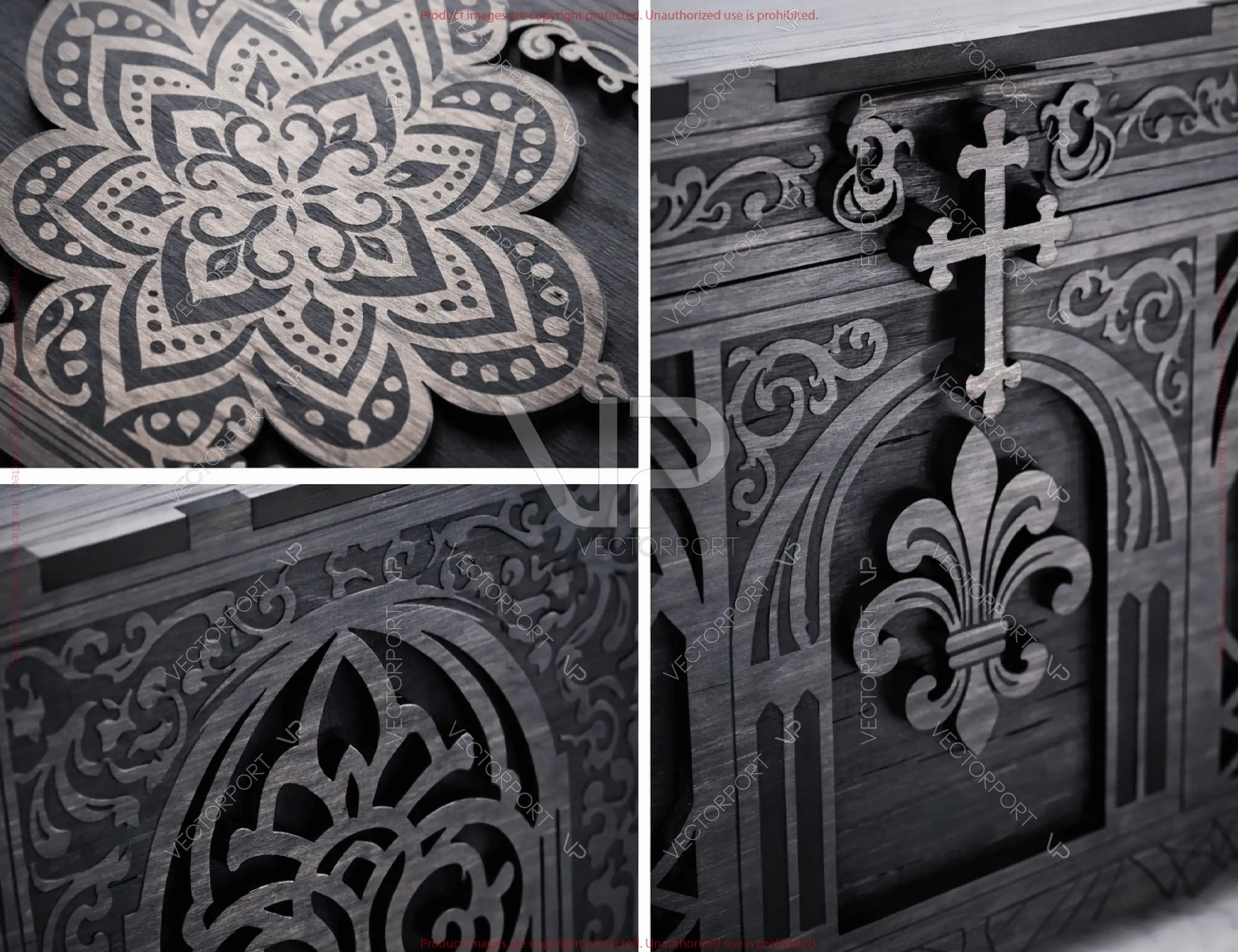 Gothic Wooden Keepsake Box | Laser Cut Storage Chest SVG | Ornate Decorative Gift Box Digital Download |#260|