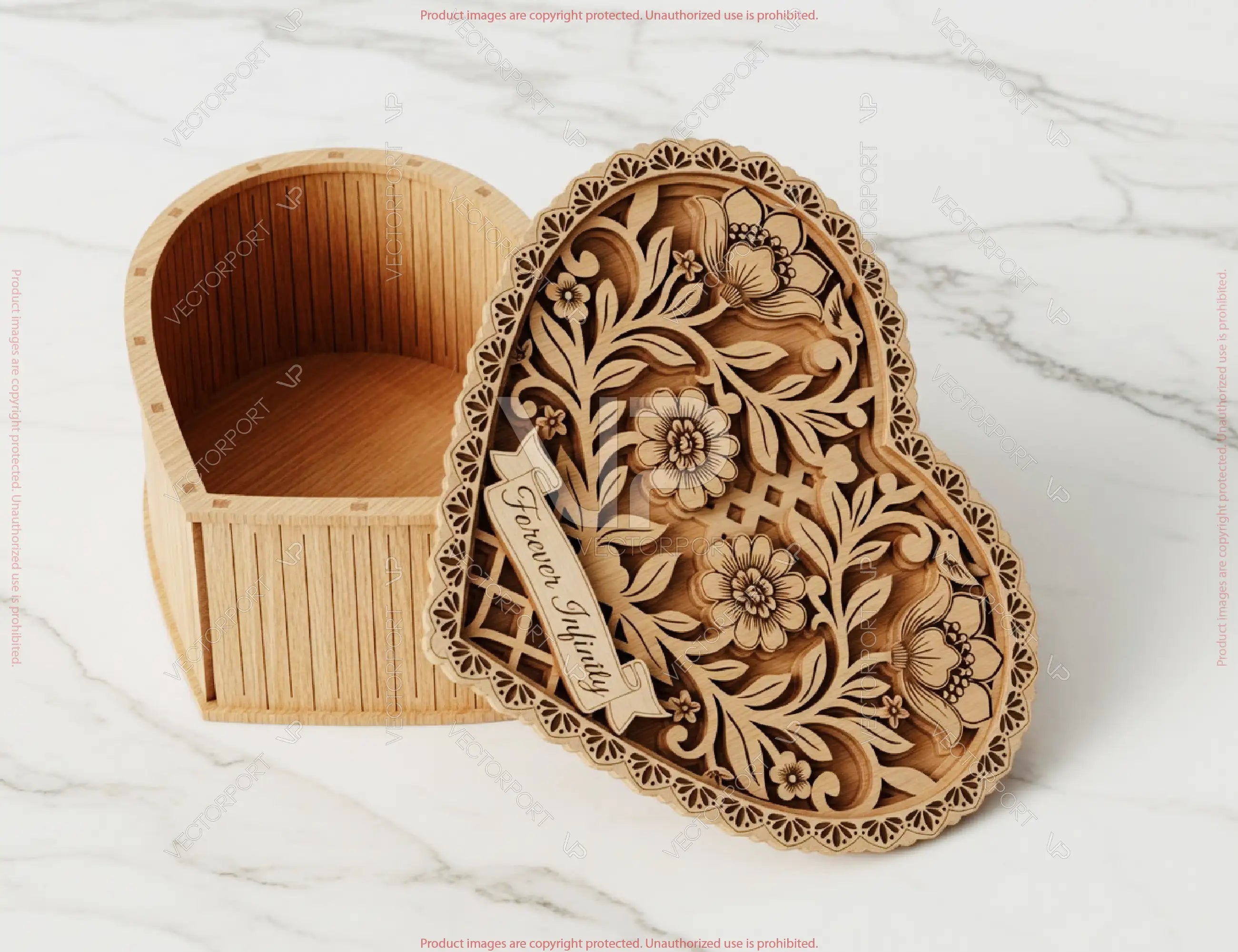 Laser Cut Heart Box SVG, Floral Keepsake Box Customizable – Layered Laser Cut Digital Download |#263| VectorPort