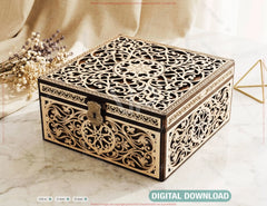 Heart Theme Ornate Wooden Keepsake Box SVG Decorative Memory & Jewelry Storage Digital Download |#264| VectorPort