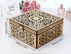 Heart Theme Ornate Wooden Keepsake Box SVG Decorative Memory & Jewelry Storage Digital Download |#264| VectorPort