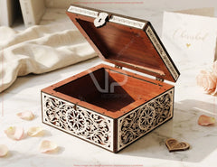 Heart Theme Ornate Wooden Keepsake Box SVG Decorative Memory & Jewelry Storage Digital Download |#264| VectorPort