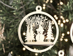 3D Tree Bauble Wood Laser Cut Christmas Ball Ornament New Year Tree Decorations SVG Digital Download |#U265|