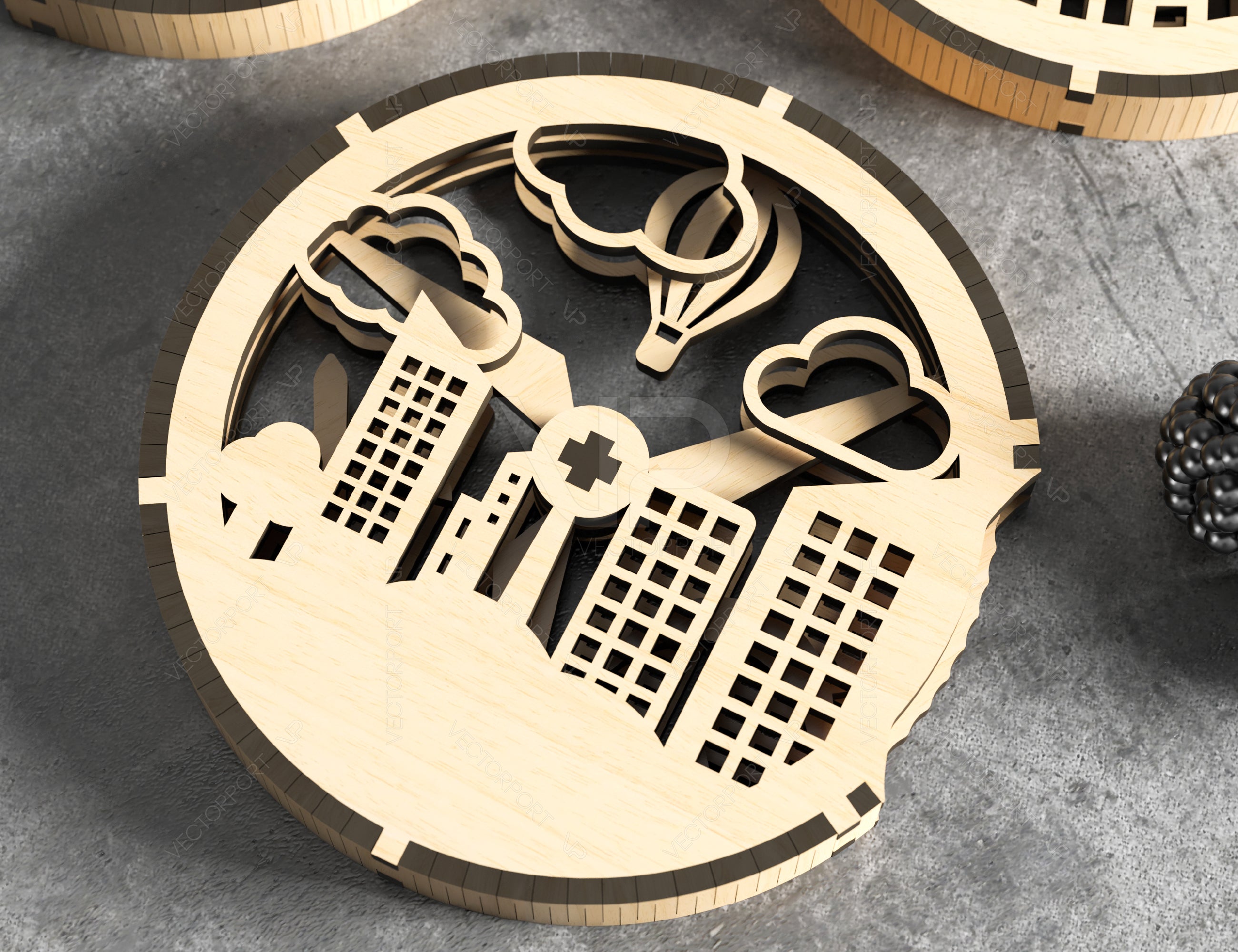 Round Kinetic Coaster Mechanical Laser Cut City Old Mill Scene Turntable Shape Tea Coffee Cup Mat Pad Placemat Tableware Digital Download |#U266|
