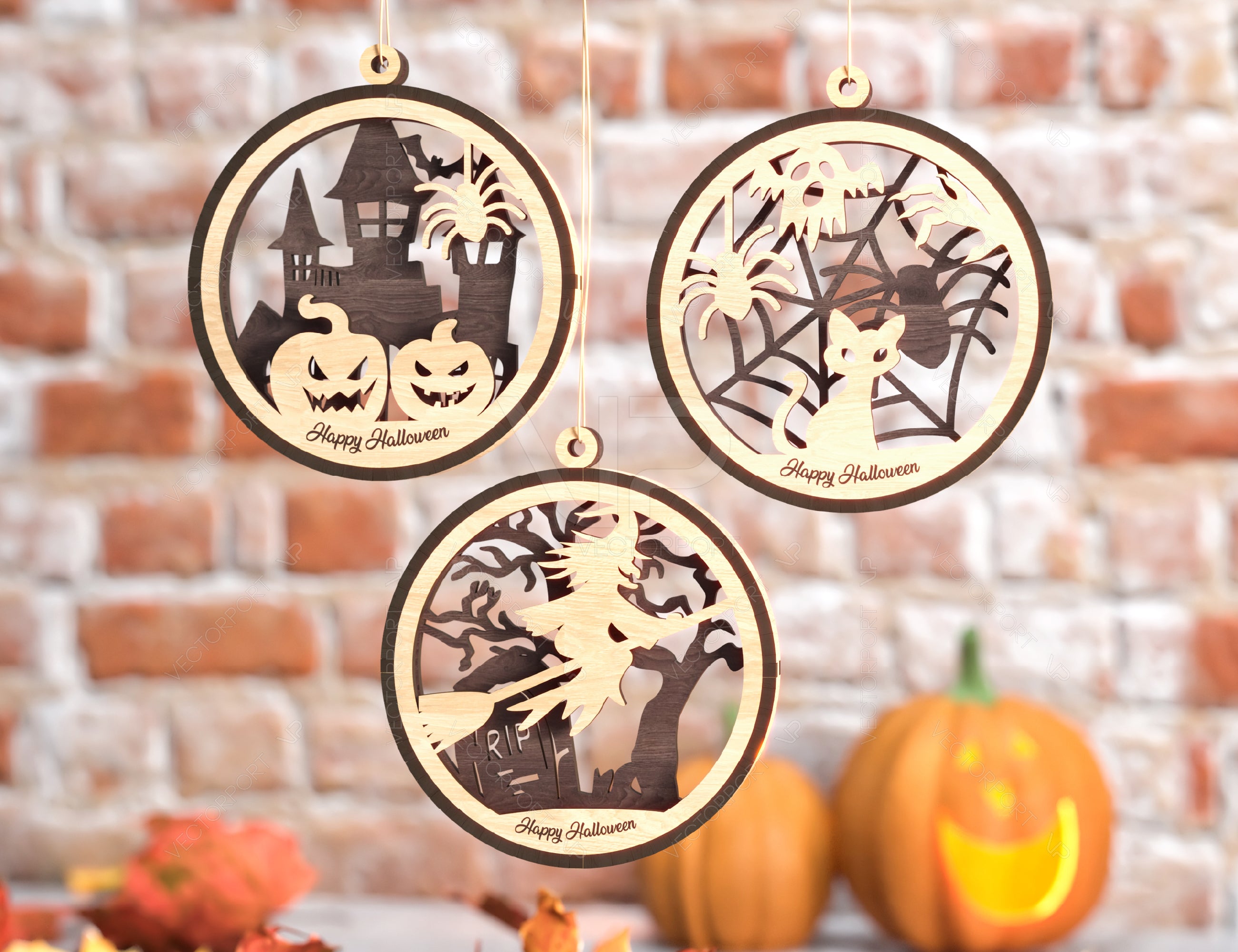 Halloween Decoration Balls Craft Hanging Bauble Pumpkin Witch Spider Lantern Spooky Scene Digital Download |#U268|