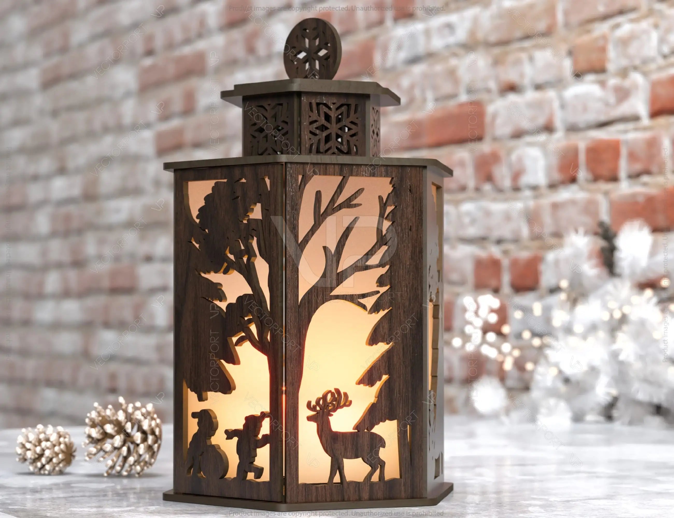 Christmas Lamp Night Light Deer Lantern Decoration Centerpiece Lampshade Table Candle Holder Digital Download SVG |#U271|