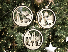 Christmas Tree Décor Bundle 30 Different Designs Christmas Balls Craft Hanging Bauble Carving Digital Download |#U280|