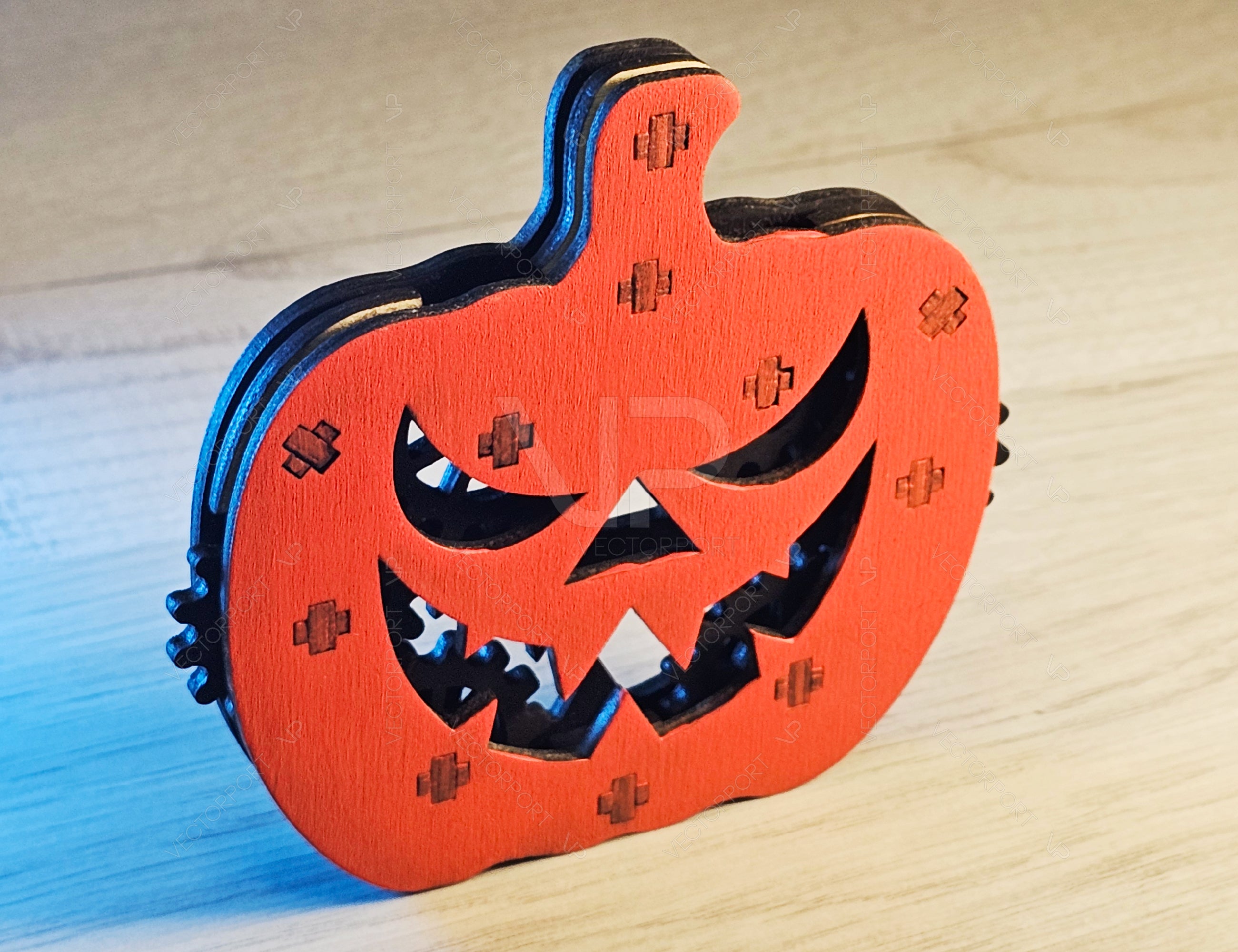 Halloween Pumpkin Coaster With Gear Laser Cut Tea Coffee Cup Mat Pad Placemat Tableware Scary Pumpkin SVG Digital Download |#U281|