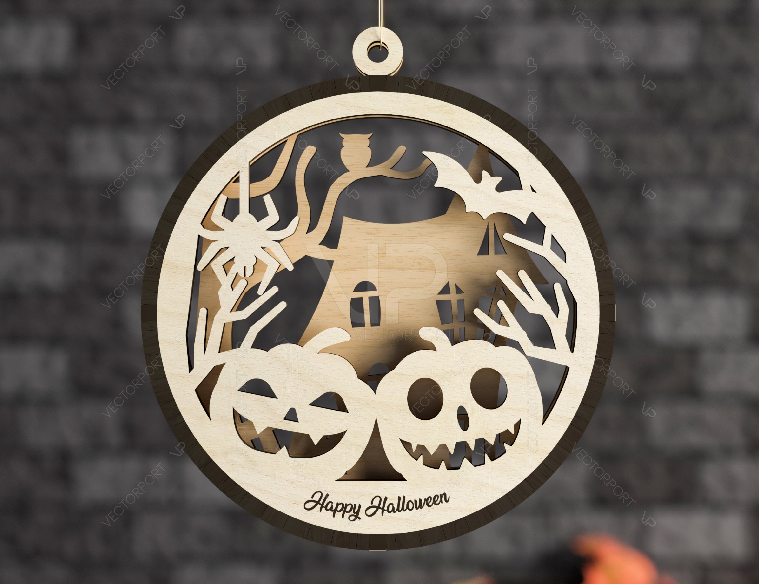 Halloween Decoration Balls Craft Hanging Bauble Pumpkin Cat Spider Lantern Spooky Scene Digital Download |#U282|