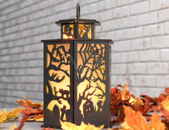 Halloween Candle Tealight Holder Pumpkin Cat Spider Lantern Spooky House Scene Lamp Digital Download SVG |#U283|